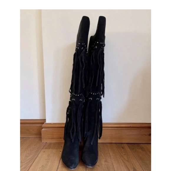 Giuseppe Zanotti Demi Studded Fringed Suede Boots - Picture 3 of 9